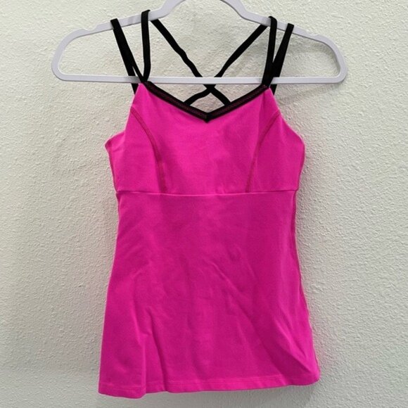 Beyond Yoga Athletic Pink Strap Tank Workout Running Stretch Feminine - Picture 1 of 6